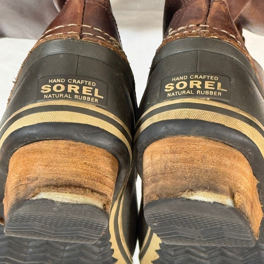 Sorel Slimpack NL2321 Tall Waterproof Duck Boots Brown Leather Riding Womens 8.5 - Picture 5 of 11